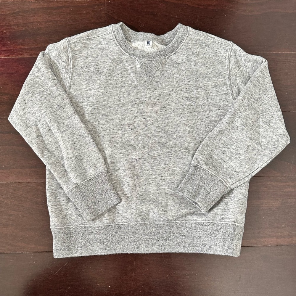 Uniqlo French terry sweater in marled grey, size 5-6